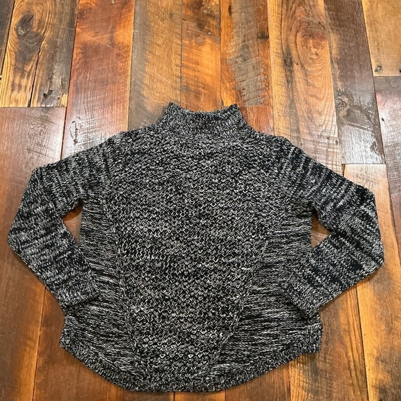 525 America Black White Marled Mock Neck Cotton Sweater Size S - Picture 2 of 6